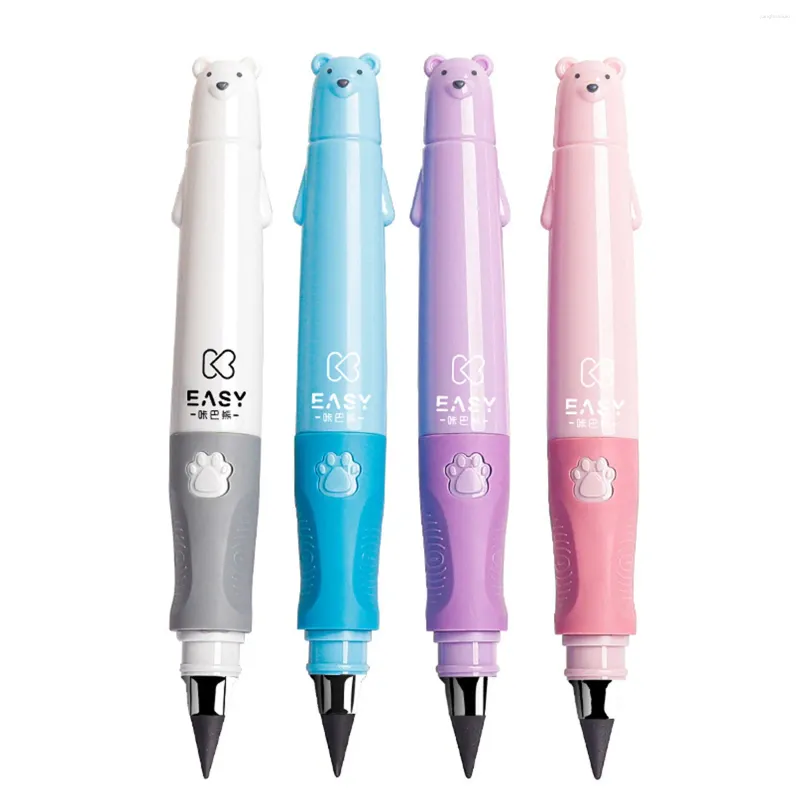 Cute Cartoon Bear Pencils No Sharpeners Easy To Use Writing Supplies For Children's Anti-myopia Pens School Stationery Gitfs