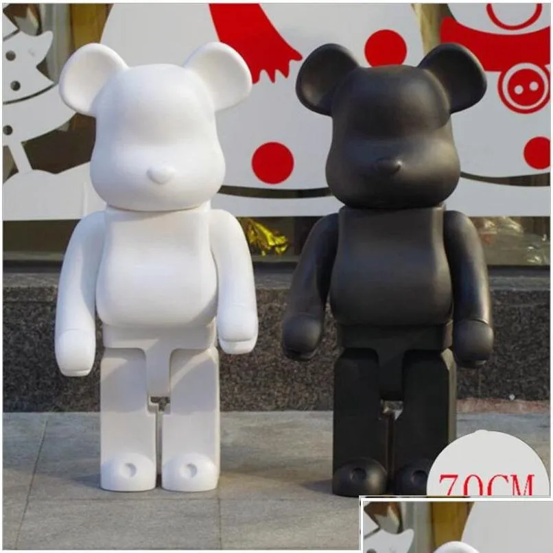 Movie Games Est 1000% 70Cm Bearbrick Evade Glue Black. White And Red Bear Figures Toy For Collectors Berbrick Art Work Model Decor Dhyra