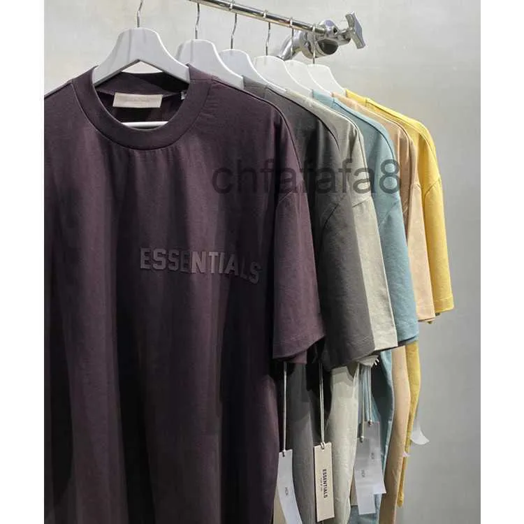 T-shirts Wx7k Men's and Women's Fashion t Shirt High Street Brand Ess Short Sleeve Collection Look Couple Stars Same Style Daily Wear 1TW6 L78I KCUH AEDS AEDS UB5N