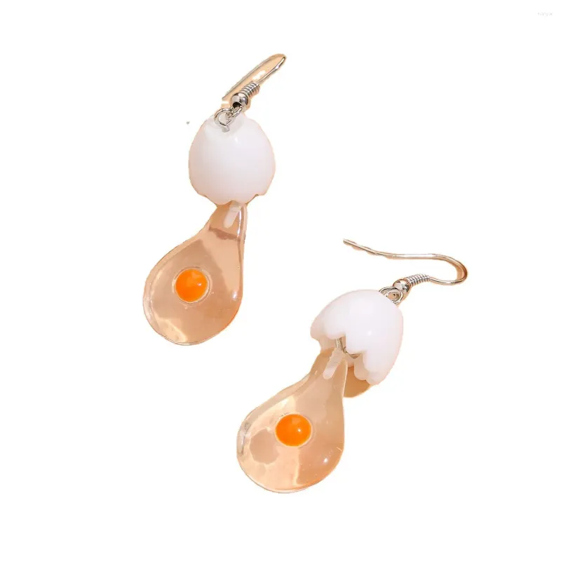 Boucles d'oreilles pendantes en résine d'œuf inhabituelle pour femmes et filles, pendentifs à géométrie amusante, bijoux créatifs et amusants