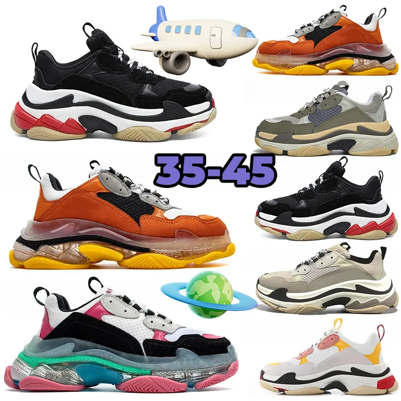 Scarpe casual Scarpe firmate triple s Uomo Donna Sneaker con plateau Suola trasparente Nero Bianco Grigio Rosso Rosa blu Royal Neon Green runner da uomo scarpe da ginnastica Tennis