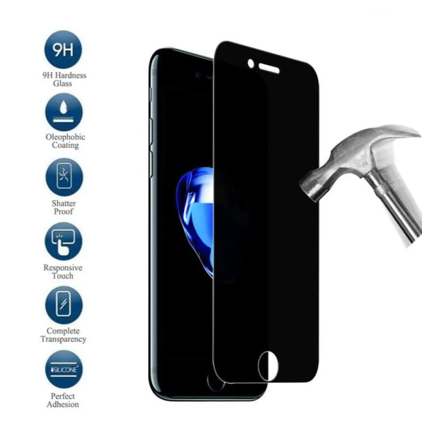 Protecteur d'écran de film anti-espion pour Apple iphone XS Max XR iphone 11 Pro Max 8 Plus 6 6s 7 Plus SE 2020 verre trempé de confidentialité An7514285