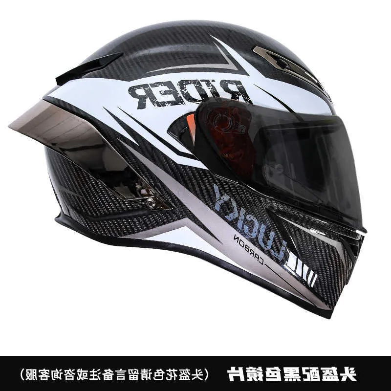 Helmets Moto AGV Motorcycle Design Agv Safety Comfort Agv3c Certified Carbon Fiber Full Helmet for Men's Anti Fog Winter Warmth Hat Bluetooth Earphone Slot B8ZJ