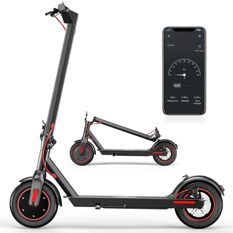 Neuer OOKTEK faltbarer 10-Zoll-Elektro-Smart-Scooter V10 500 W 36 V/15 Ah-Batterie, maximale Laufleistung 35–45 km, Doppelbrems-Scooter mit Smart-App, EU-US-Lager