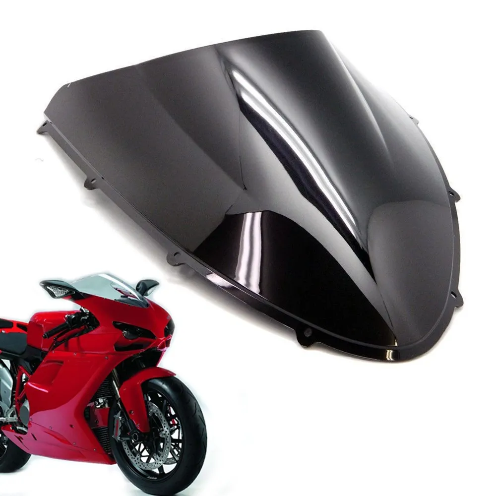 Parabrisas de doble burbuja para motocicleta, Negro claro, ahumado, ABS, para Ducati 1098, 848, 1198, todos los años