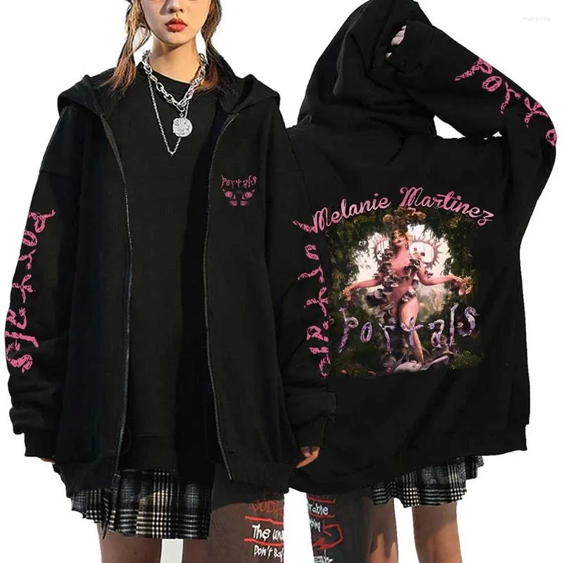 Men's Hoodies Melanie Martinez Portals Fleece Zipper Jackets Hip Hop Sweatshirts Y2K Casual Printed Long Sleeve Men Women Streetwear