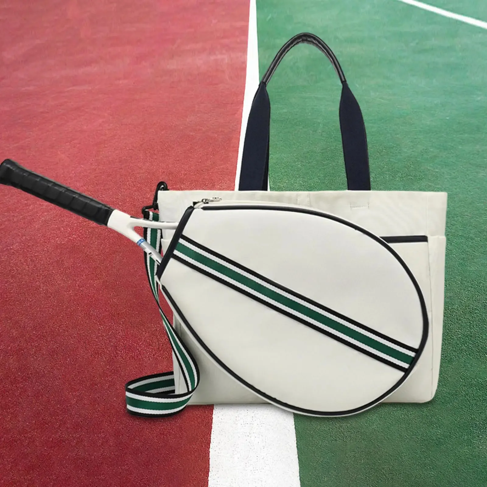 Tennis Tote Handbag Detachable Racket Holder Pickleball Storage Carrying Duffle Bag Water Resistant 240104