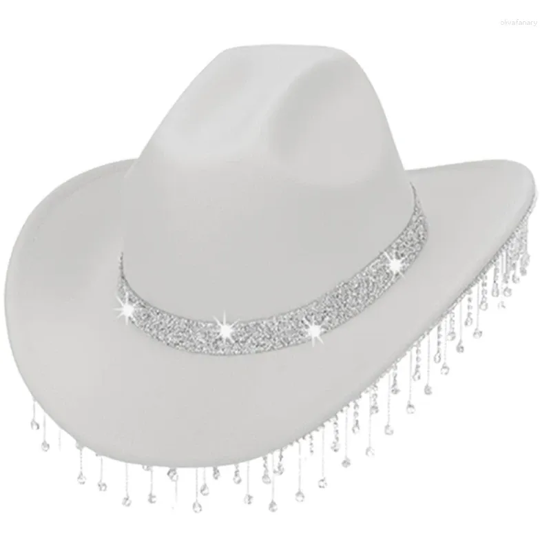 Rhinestone Cowgirl Hat - Western Beret Cowboy Hat with  display picture 1