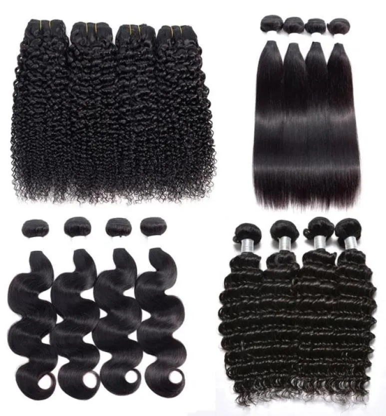 8A Braziliaanse Maagdelijke Haarbundels Body Wave Recht Diepe Golf Watergolf Kinky Krullend Human Hair Extensions Peruaans Maleisisch Haar5016789