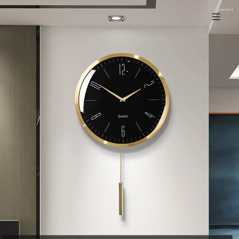 Relógios de parede Modern Simple Clock Sala de Jantar Living Home Light Luxo 2024 Estilo Wall-Montado Temporização Automática