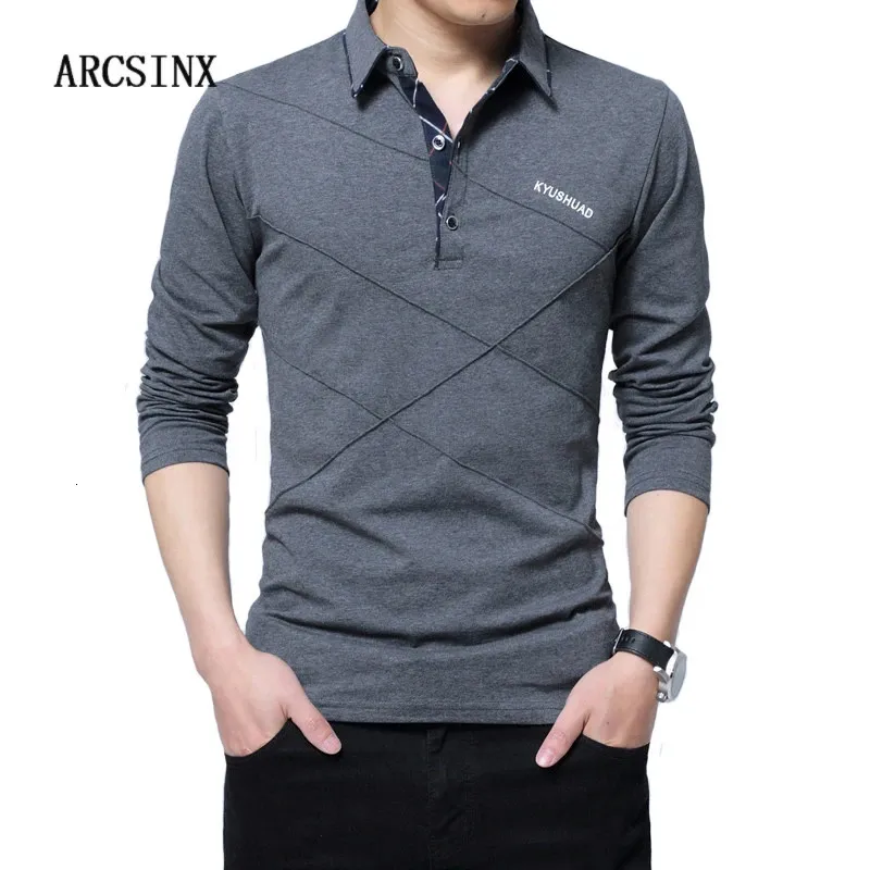 Arcsinx 5xl Polo Shirt Men Plus Size 3XL 4XL Autumn Winter Brand Men's Long Sleeve Casual Male Mens Polo Shirts 240104