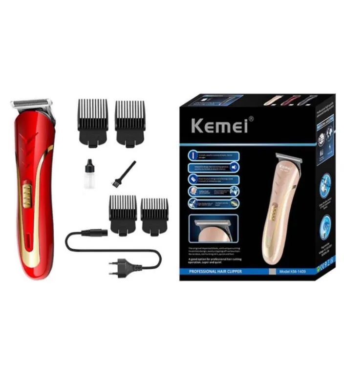 Nouveau chaud KEMEI KM-1409 tondeuse à cheveux rasoir électrique hommes en acier au carbone tête rasoir Rechargeable Trimer électrique Beard3875374