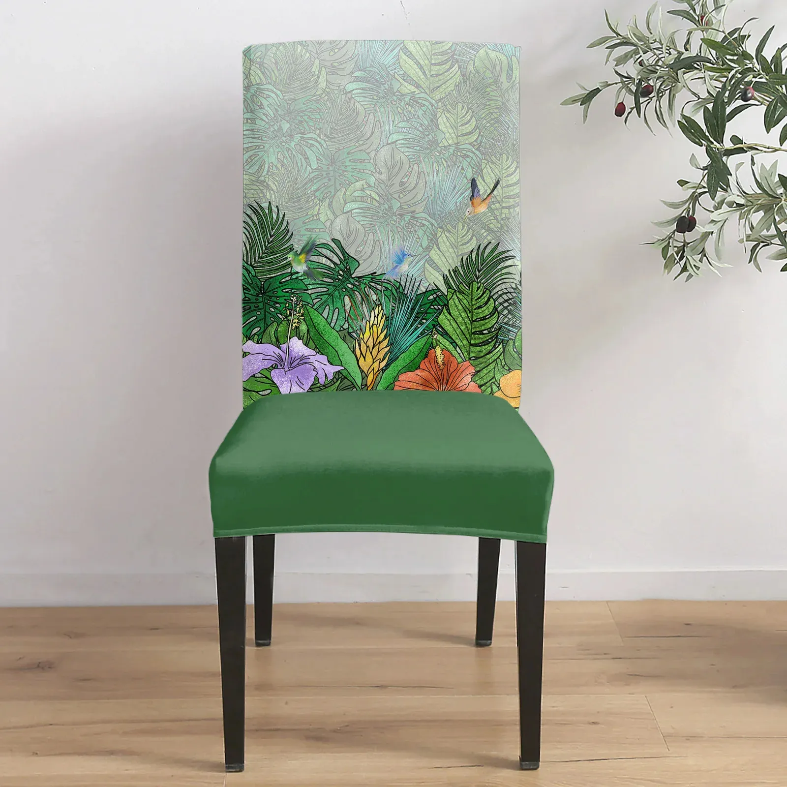 Tropical Monstera Hummingbird Flower Chair Cover... From Xianstore08,  $37.09 | DHgate.Com