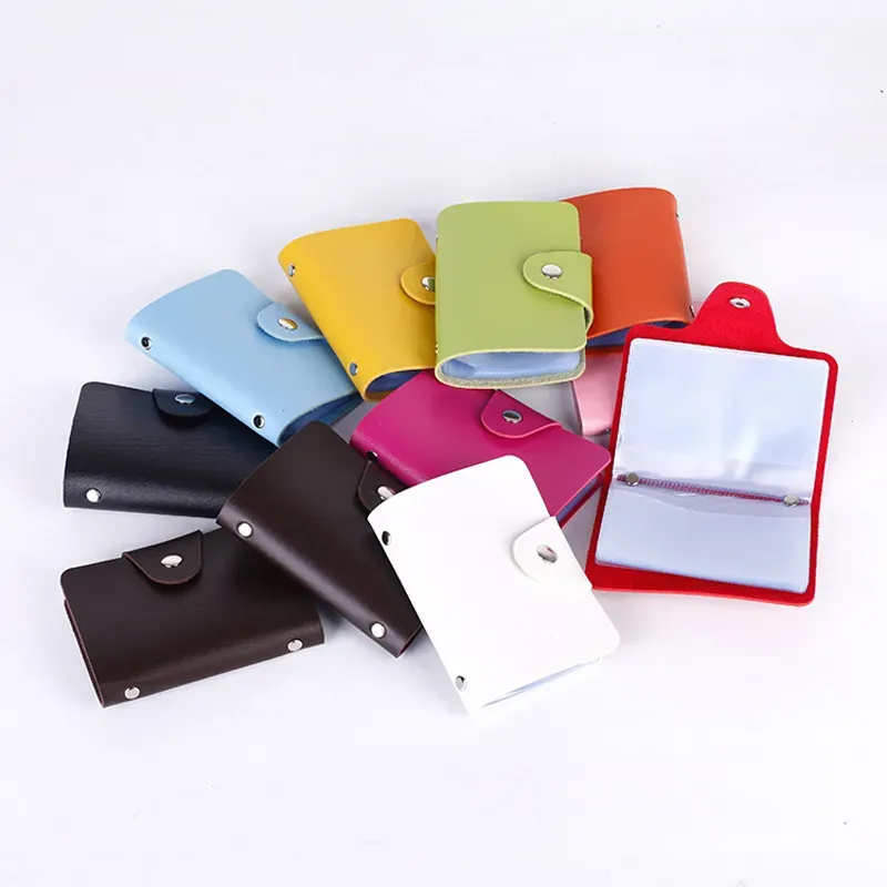 24 Card Slots 2sided Plastic Card Holder Size Small Multicolor Business Card Pack Women Purses Men wallet