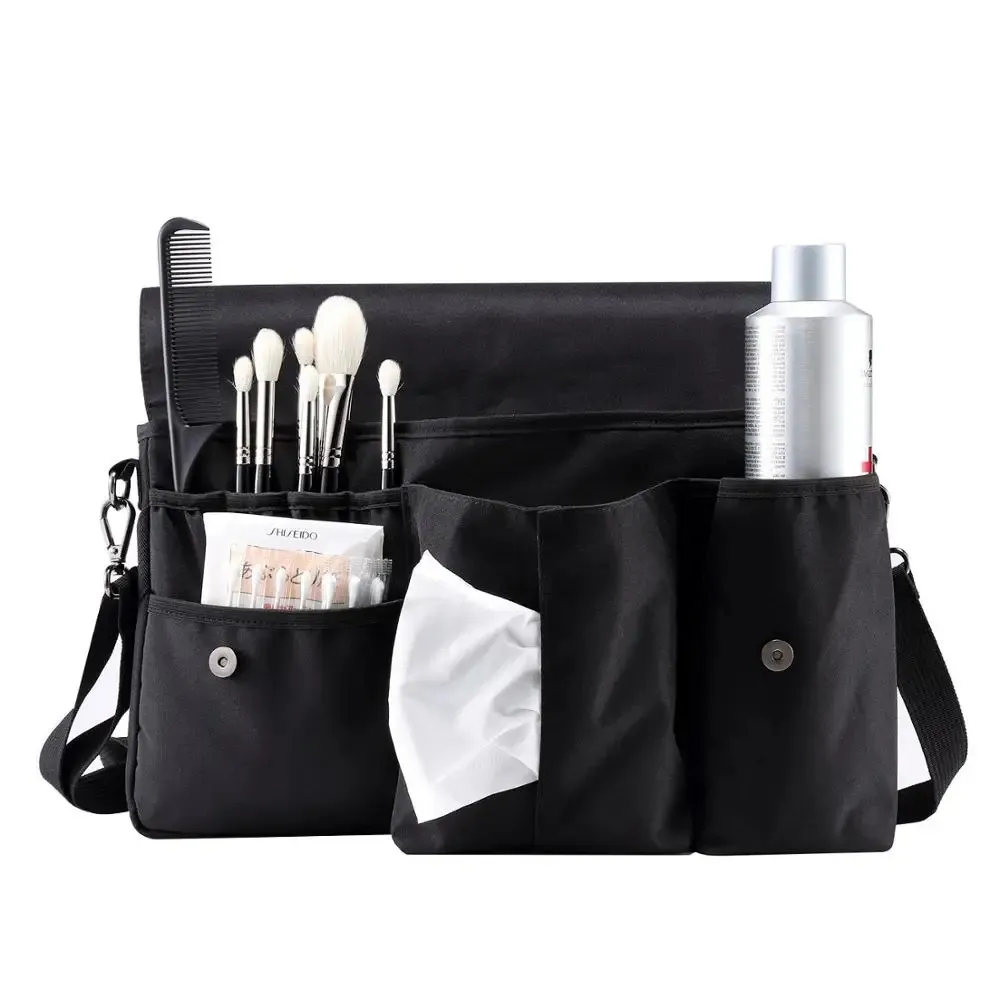 ROWYYON Makeup Artist Torba Bag Studio Tag Bag Pędzle Storage for Makeup Artist Hair Stylist z szczotkami do kieszonki tkankowej Uchwyt 240104