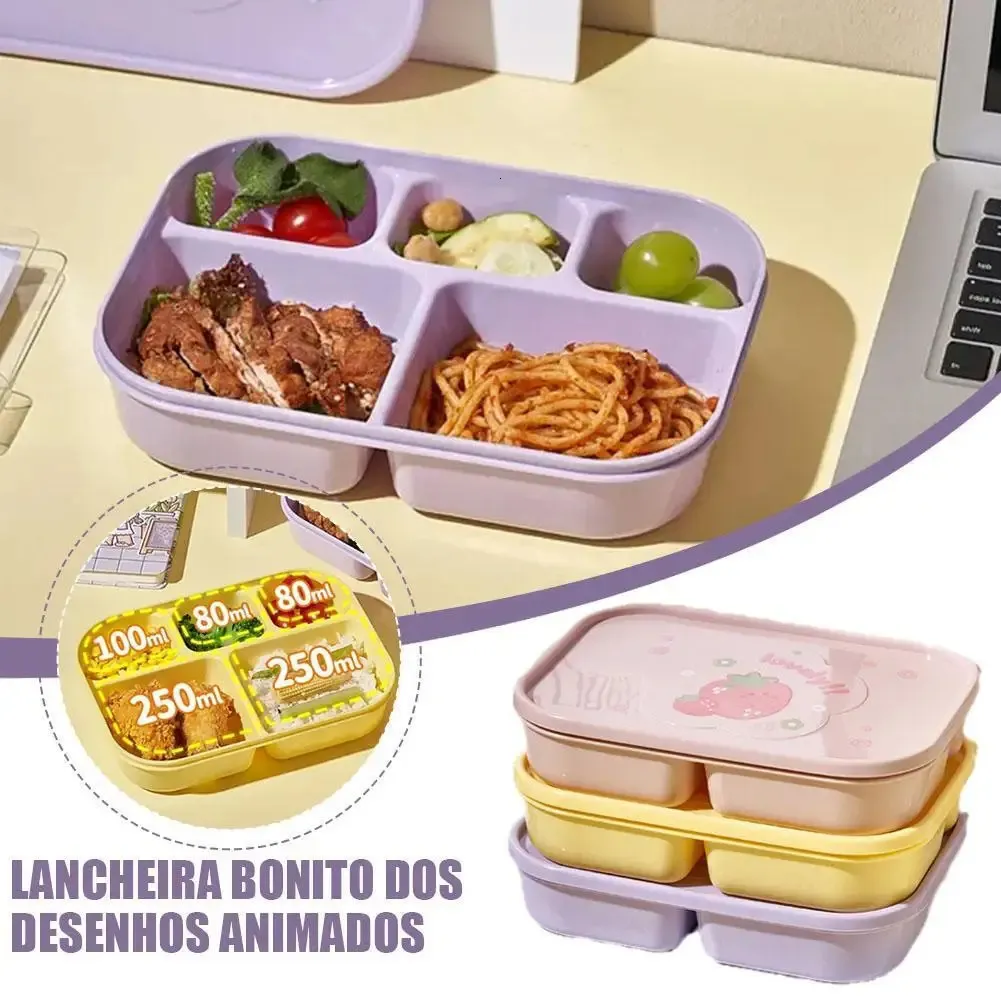 Bento Lunch Box 5 отсеков Контейнеры для приготовления еды Ланч-бокс для детей Прочные многоразовые контейнеры для хранения еды без BPA для школ 240103