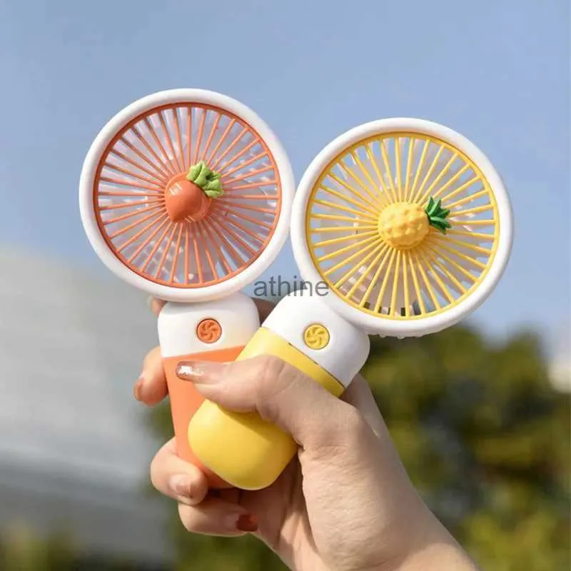 Electric Fans Portable Mini Fan Rechargeable USB For Home Outerdoor Desk Cooling Fans To Give Guests Electric Cute Fruit Hand Fan YQ240104