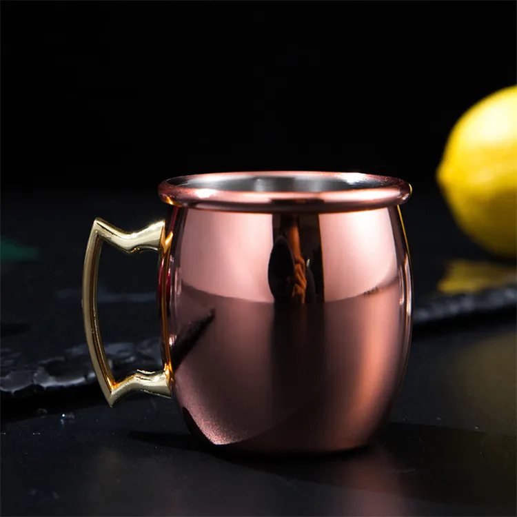 Bar Mini Moskou Mule Cups Creatieve Cocktail Cup Kleine Koperen mokken Roestvrijstalen Shot mok LT748