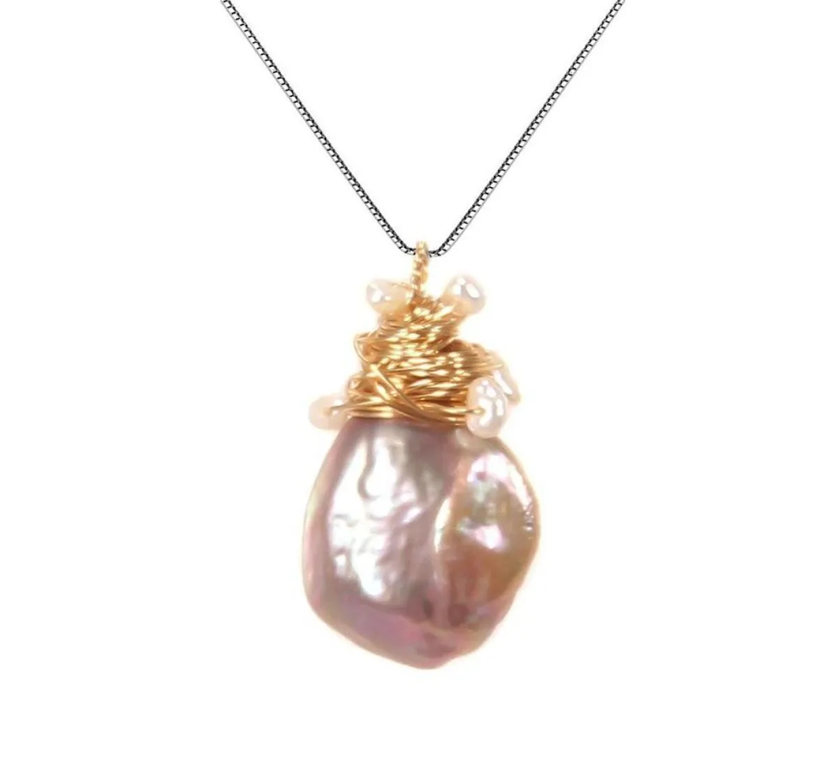 Collier pendentif en argent Sterling 925 pour femmes, perle d'eau douce naturelle, grande perle baroque, bijoux fins faits à la main Q012728946526506