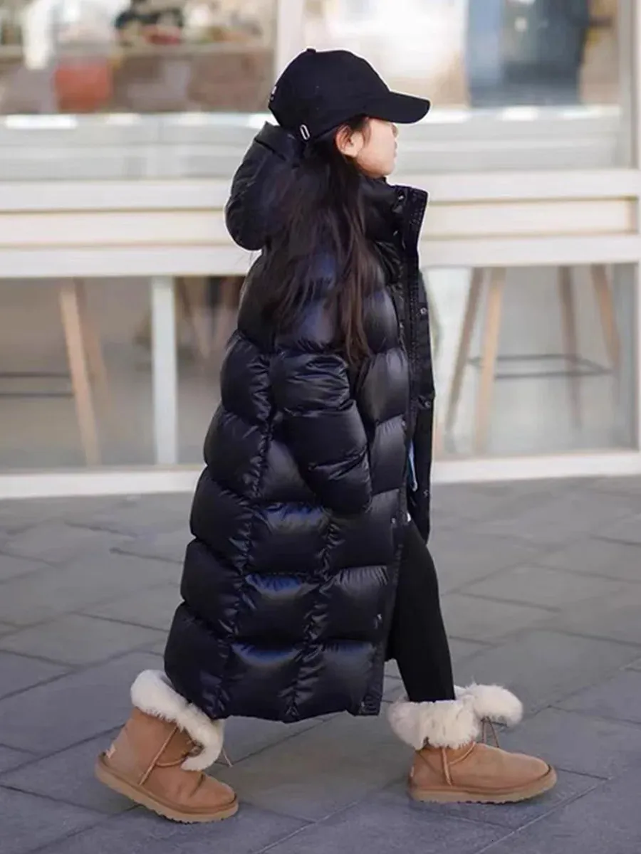 DHgate Girls White Duck Down Winter Jacket Waterproof Hooded Long Puffer Coat for Warmth and Snow Protection Baby Kids Maternity