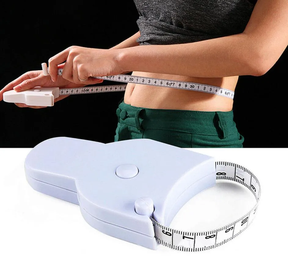 Fitness Fat Caliper Perfect Body Tape Measures Automatic Telescopic Tape Measure Retractable Measuring Tape for Body Waist Hip B2300057