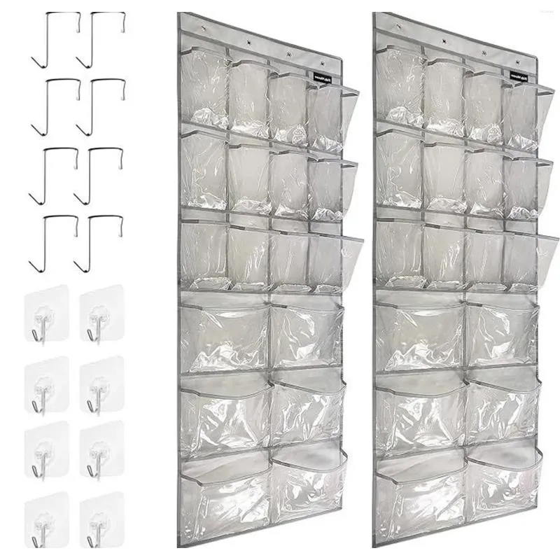 Caixas de armazenamento 2pcs sobre a porta pendurado organizador 18 bolsos suporte para banheiro despensa quarto