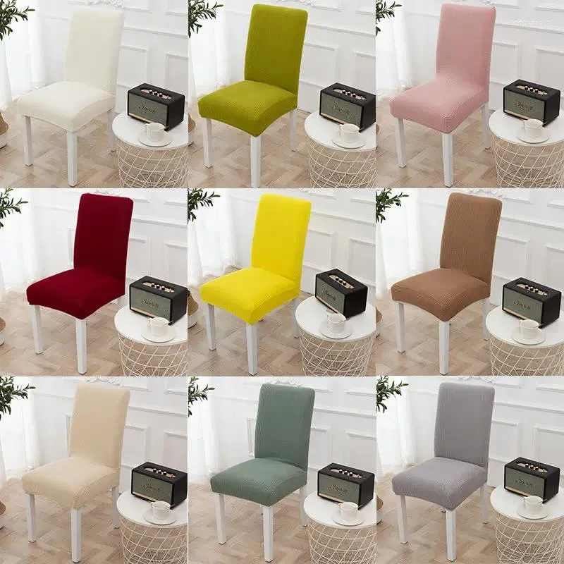 Chair Covers Solid Color High-end Cover For Sellers Simple One-piece Flexible Dining Set