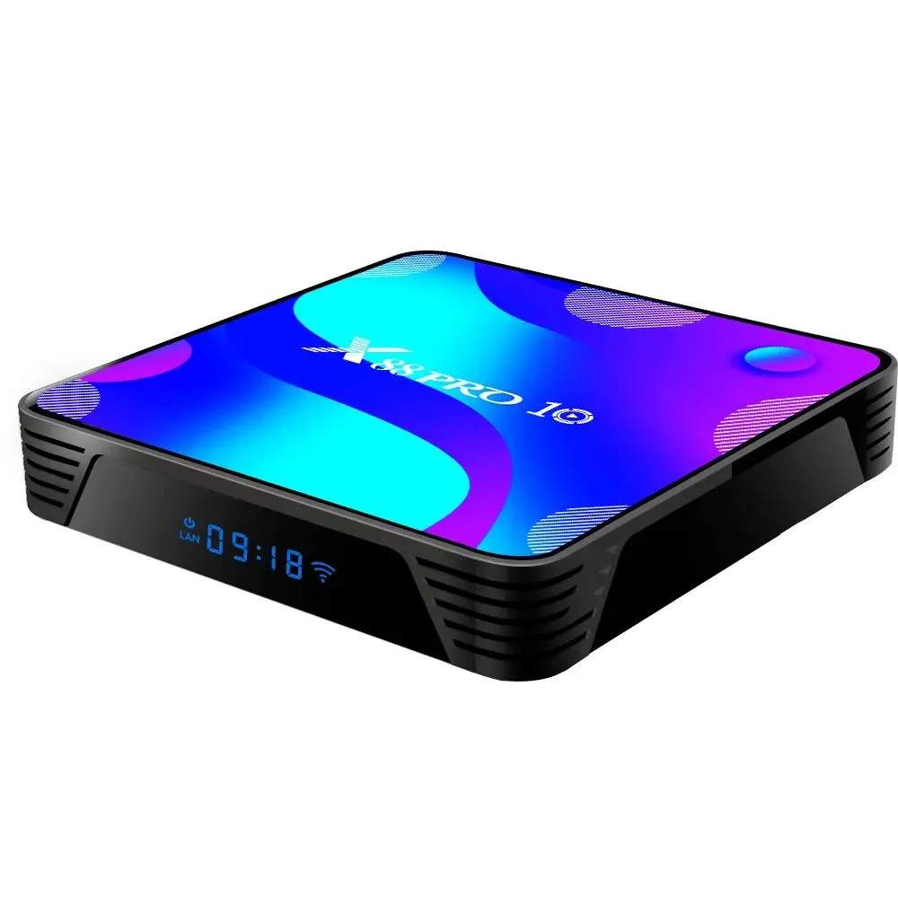 Box X88 Pro 10 TV Box Android 10 4GB 64GB Rockchip RK3318 듀얼 WiFi USB3.0 Netflix YouTube 4K 미디어 플레이어