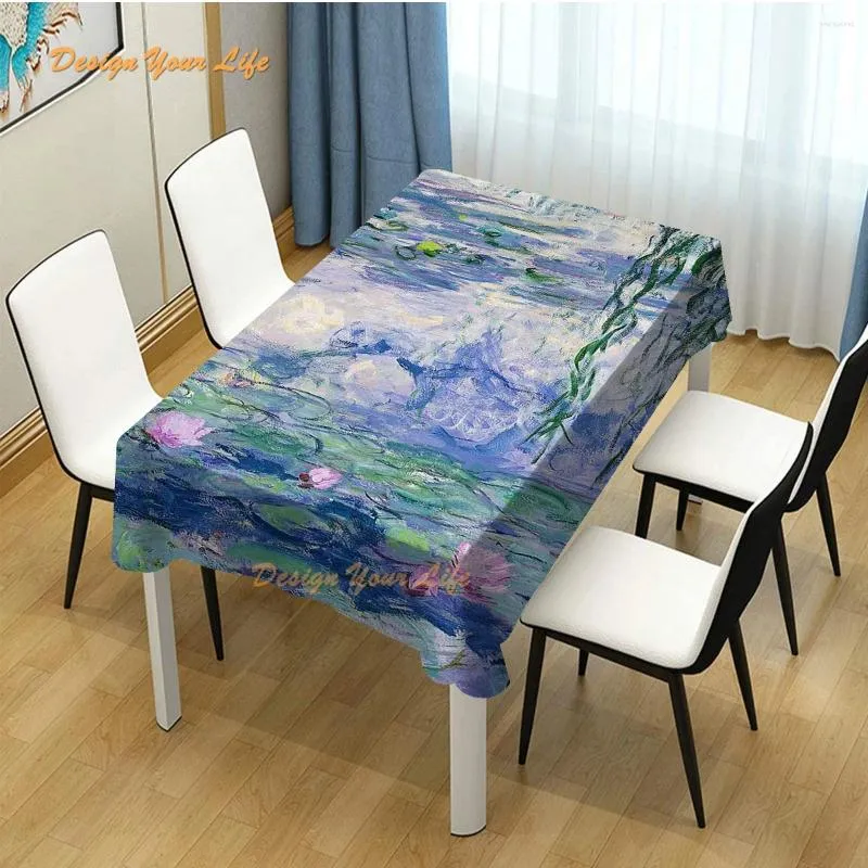 Table Cloth Design Water Lilies Claude Monet Fine Art Home Decor Party Dining