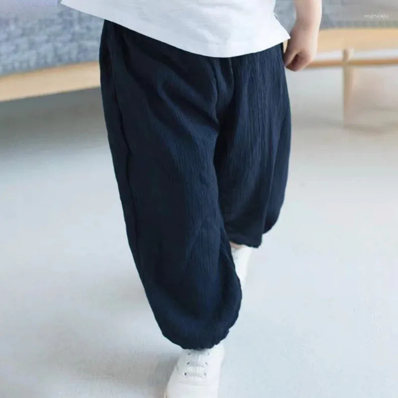 Pantalon d'été pour enfants, sarouel ample, en coton anti-moustiques, respirant, décontracté, Long, pour enfants de 2 à 10 ans