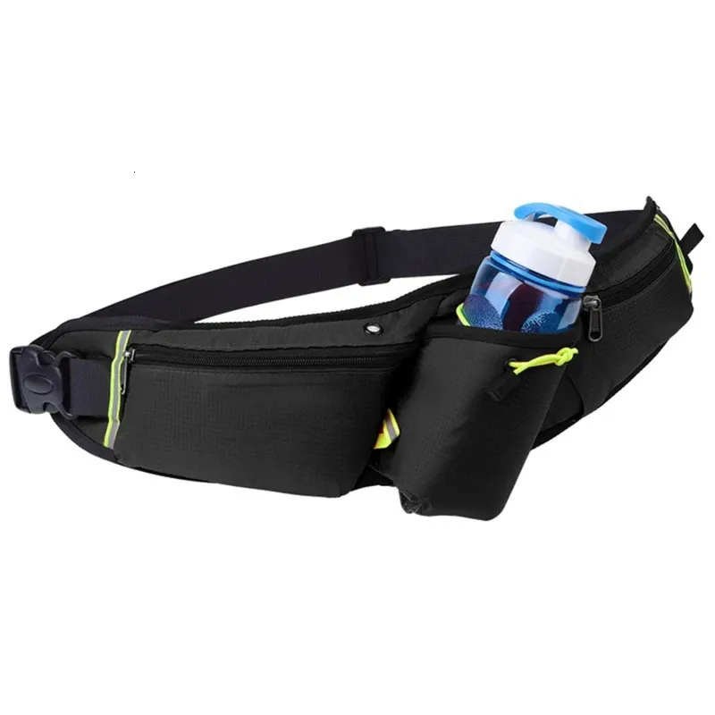 Sac De Course Ceinture Avec Porte-bouteille D'eau – Rose Fluo – Imperméable – Taille Unique