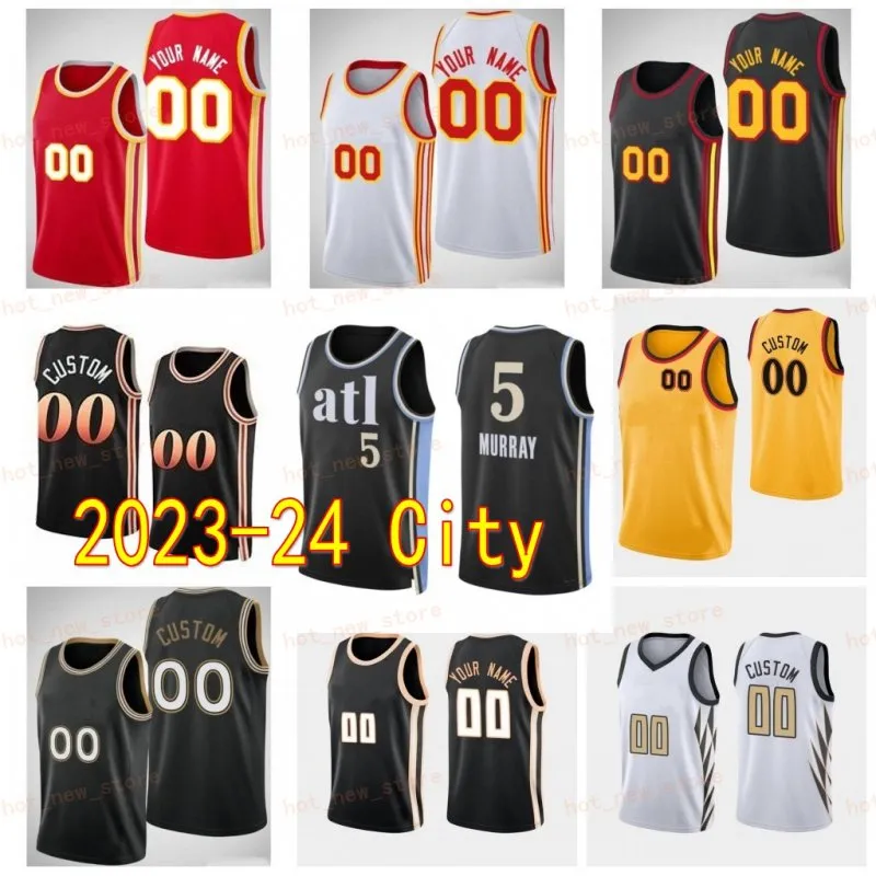 Män kvinnor stad basketball trae young jersey 11 onyeka okongwu 17 dejounte murray 5 bogdan bogdanovic 13 jalen Johnson 1 garnison mathews 25 tjänade