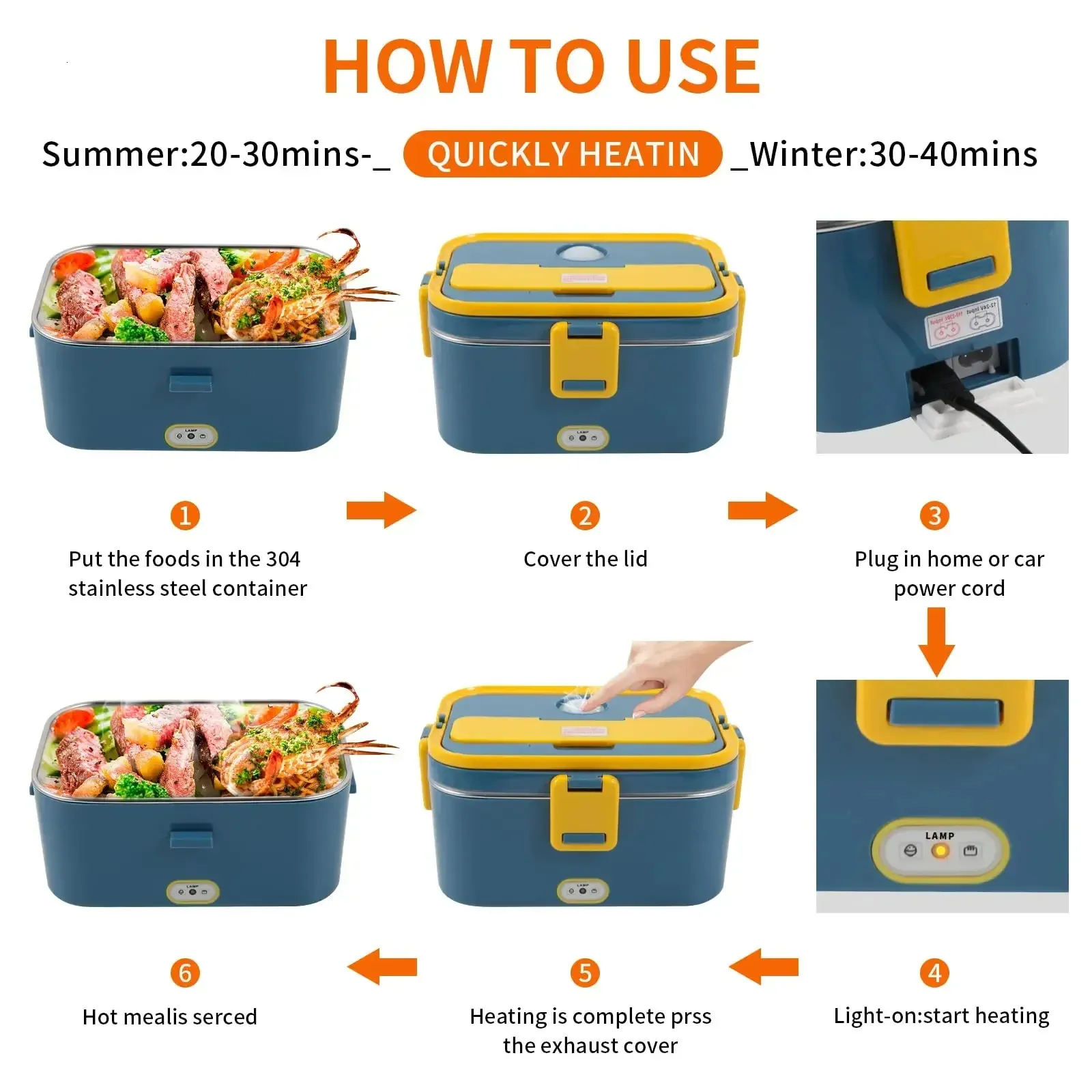 Portable Car Office | 1.8l 110v Electric Heating Lunch Box