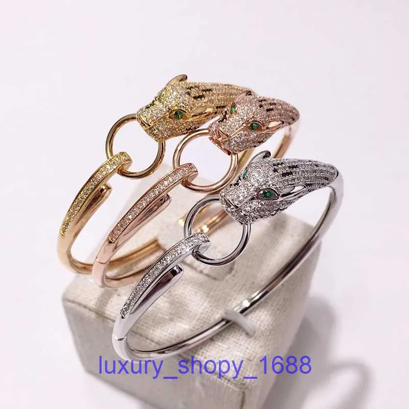 Car tiress popular Luxury Designer bracelet Exaggerated personality animal leopard head Bracelet micro set zirconium ring love Have Original Box