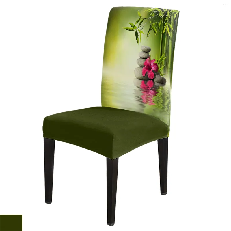 Pokrywa krzesła Kamienie Bambus czerwone kwiaty pokrowiec na jadalnię kuchnia rozciągnięcie spandeksu fotela na bankiecie przyjęcie weselne