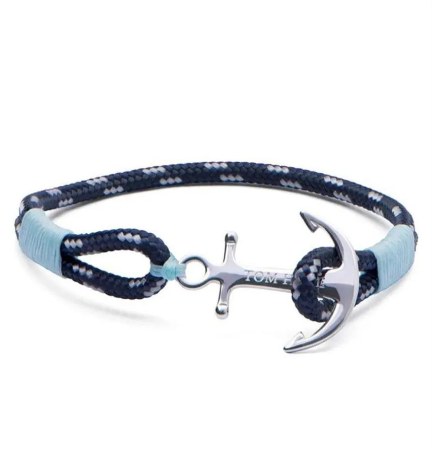 Pulseira Tom Hope 4 tamanhos feitos à mão com fio azul gelo correntes de corda pulseira de âncora de aço inoxidável com caixa e etiqueta TH4318 Ⅱ1068483834487945