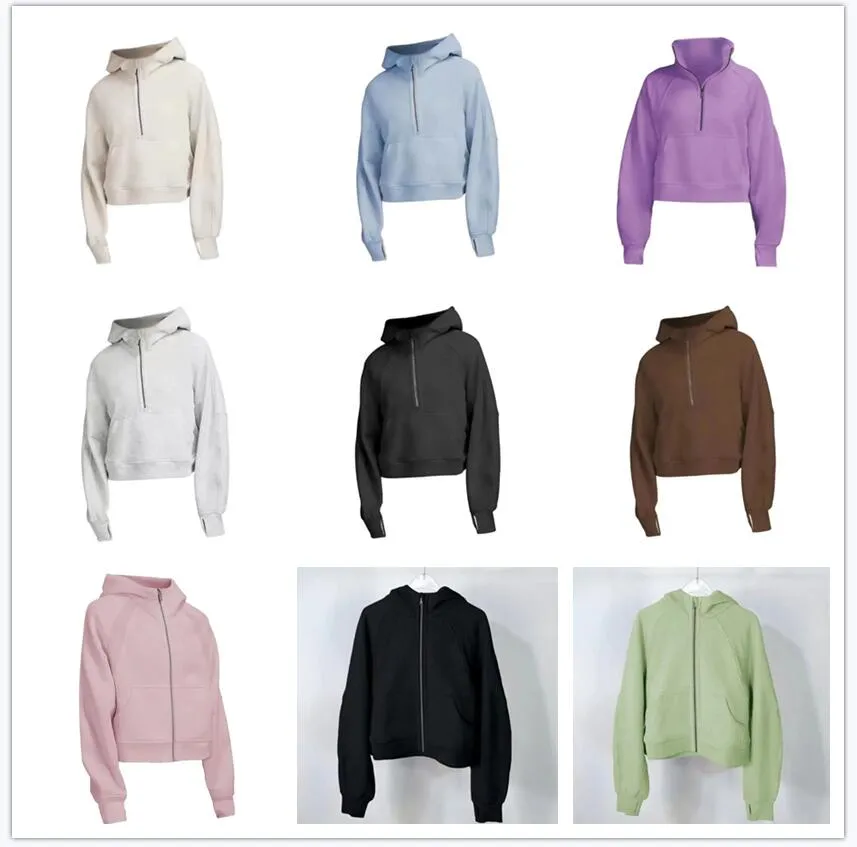 Outfits Yoga Sweatshirt Bijpassende outfits Scuba Hoody Hoodies met volledige halve rits Outdoor Leisure Sweatshirts Gymkleding