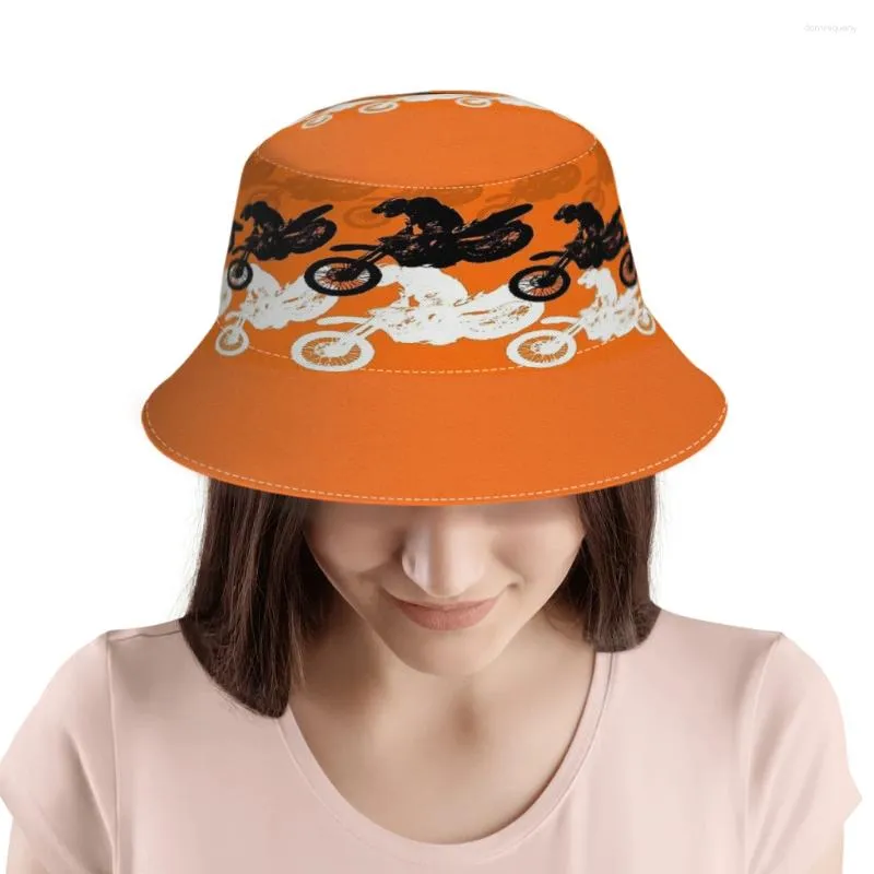 Berets Orange Dirt Bike Motocross MX Racing Bucket Hat For Women Men  Students Foldable Bob Fishing Hats Panama Cap Streetwear From Dominiqueny,  $8.2