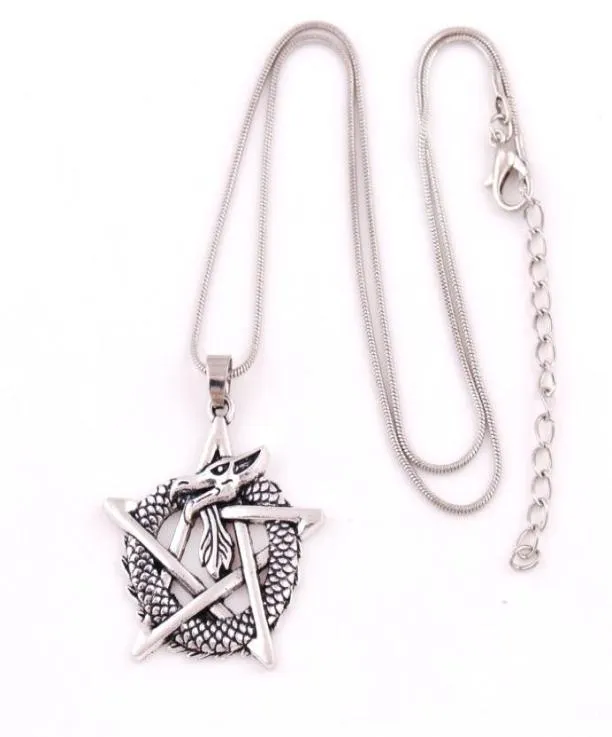 HY083 Collana con ciondolo a forma di pentagramma con alfabeto runico retrò indiano nuovo stile con ciondoli religiosi per uomo7150991