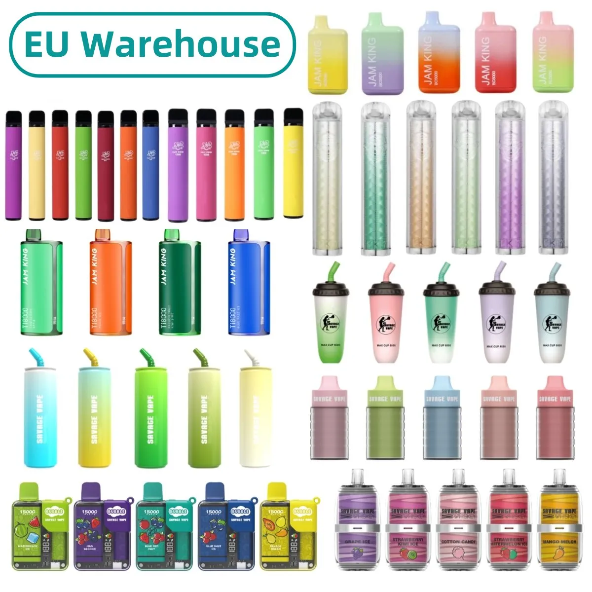 EU Warehouse vapers e-sigaret Jam King vapes Savage Vapes Puff 12k 16k 15k 10k 9k 8k 6k 5k 1600 600 15000 12000 9000 10000 Snelle verzending MOQ 1PC