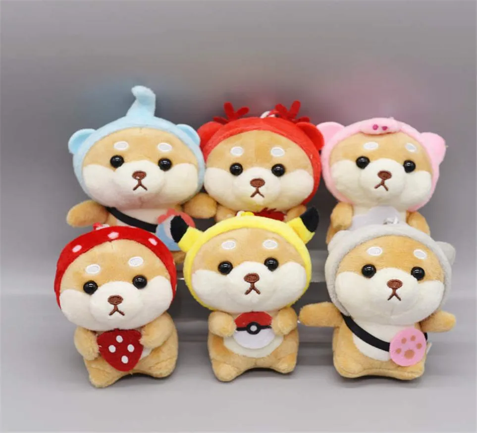 Söt liten shiba inu djur ny nyckelring kawaii klä upp shiba inu fylld plysch doll leksak baby plysch leksak nyckelchain7086236