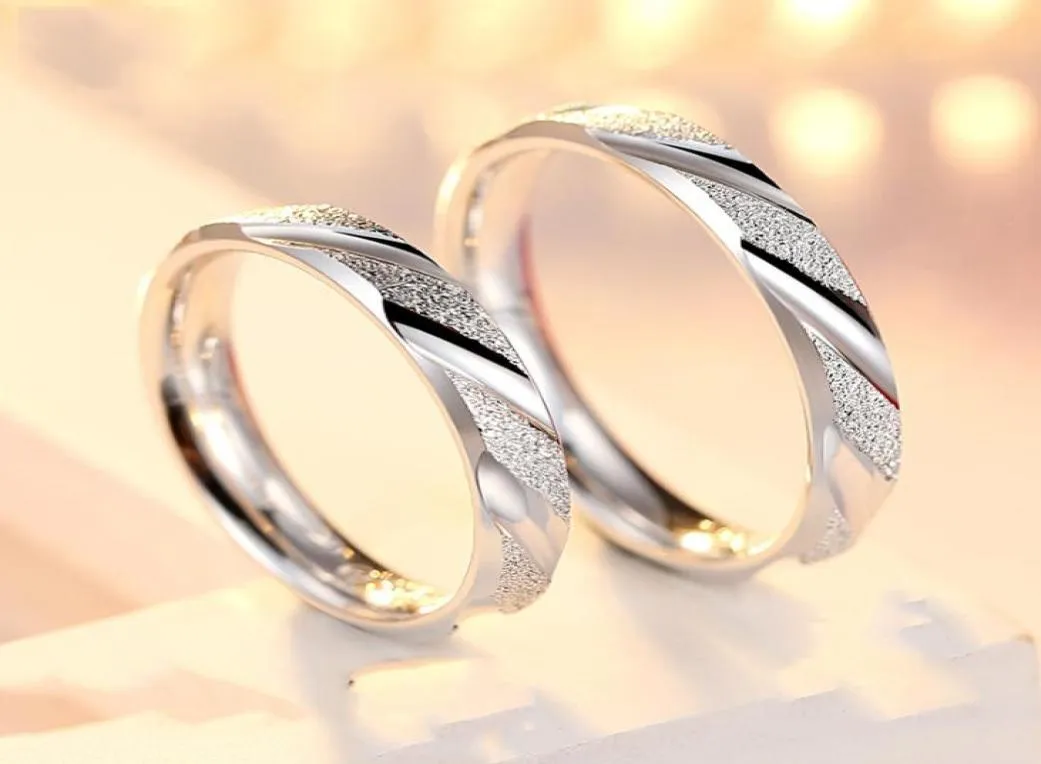 新しい925スターリングシルバーカップルリング女性のための男性結婚指輪バンド新しいリングジュエリーN212550559