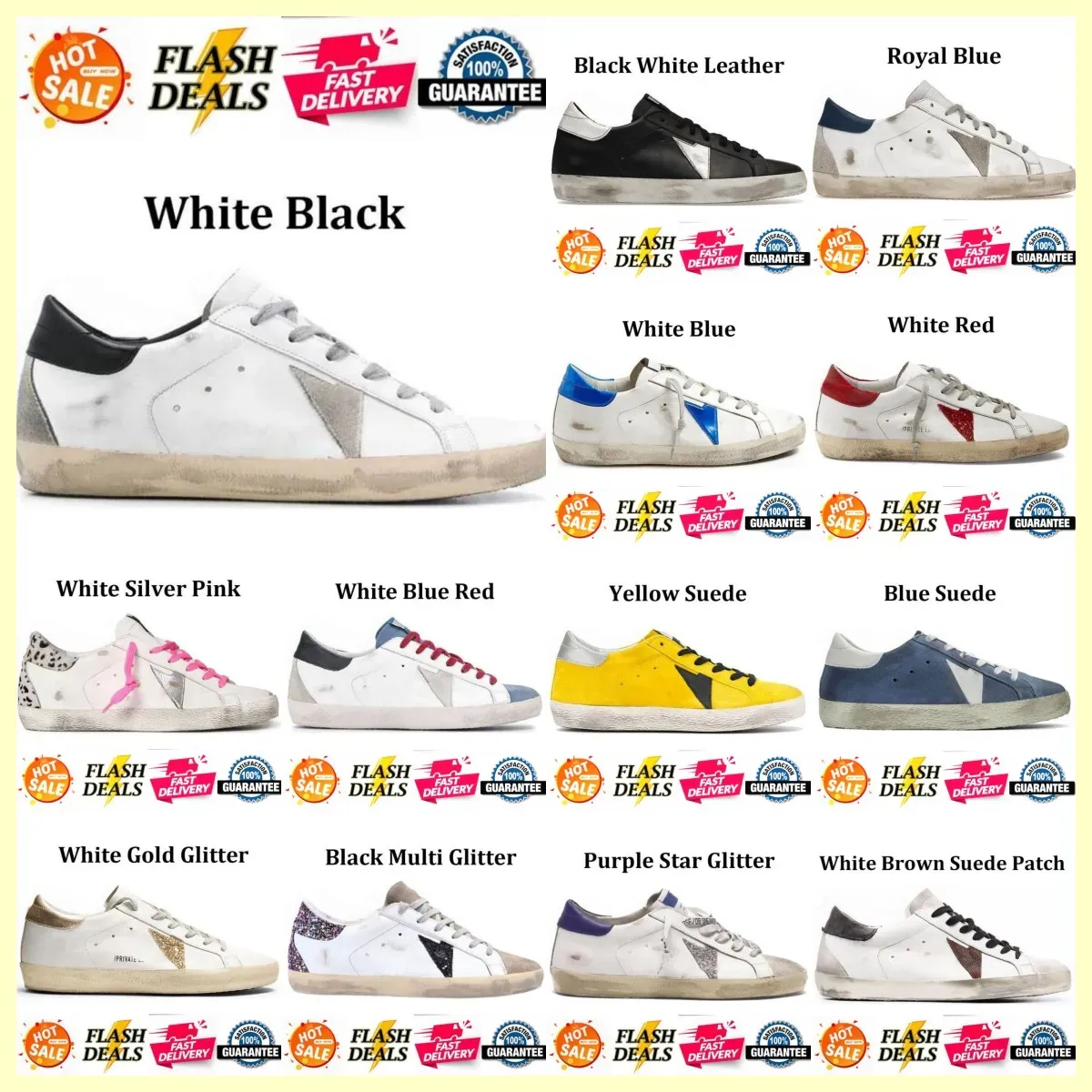 Designer schoenen Golden Women Super Star Brand Men Nieuwe release Italië Sneakers Paillin Classic White Do Old Dirty Casual Shoe Lace Up Woman Man Unisex