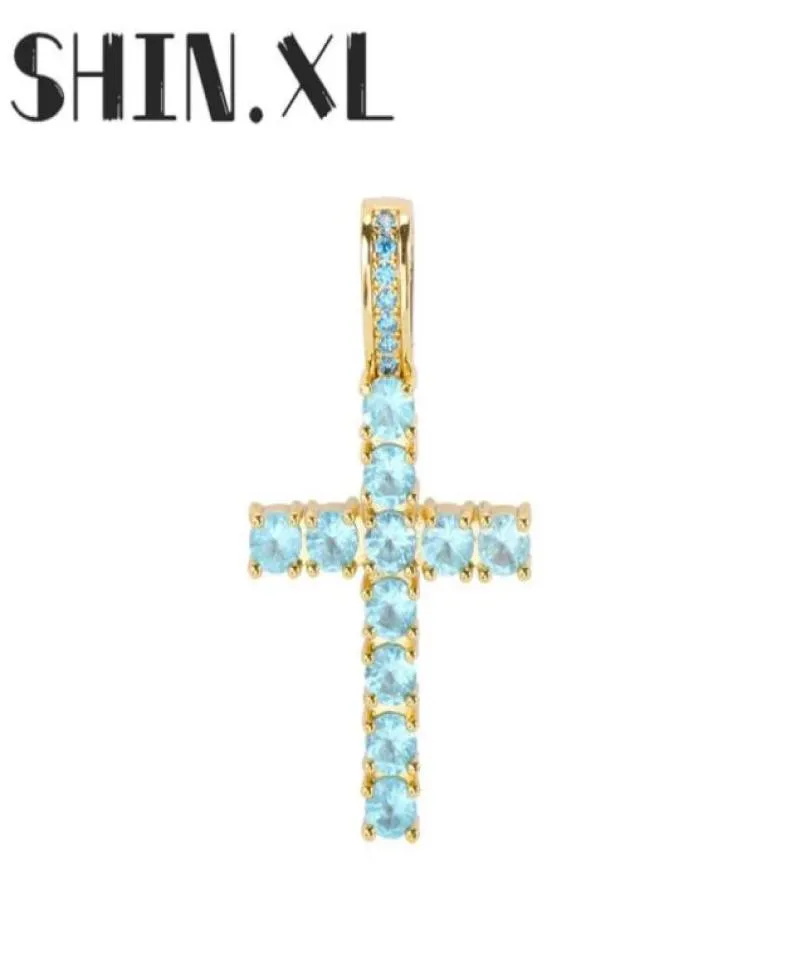 Blue Diamond Zirkoon Solid Achter Terug kleine hangketting met touwketen Hip Hip Hop Jewelry Gift31060921120135