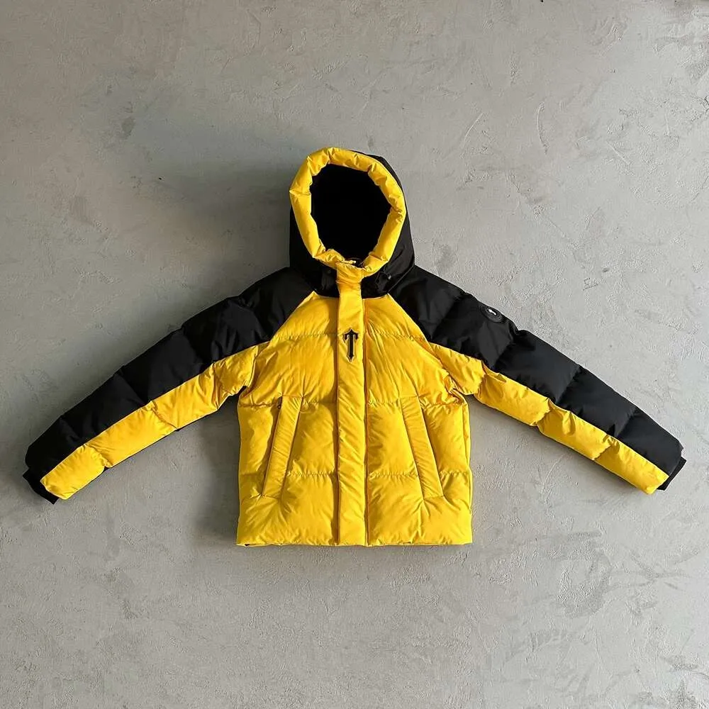 Trapstar Down Jacket 2.0 Cotton Jacket Black And Yellow Hooded T Shirt ...