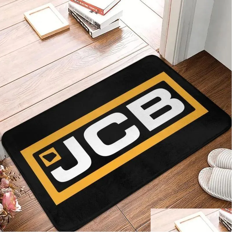 Tapis JCB Logo DIY Imprimer Paillasson Chambre Moderne Polyeste Entrée Balcon Tapis Décor Tapis De Sol Tapis De Bain Drop Livraison DHZGQ