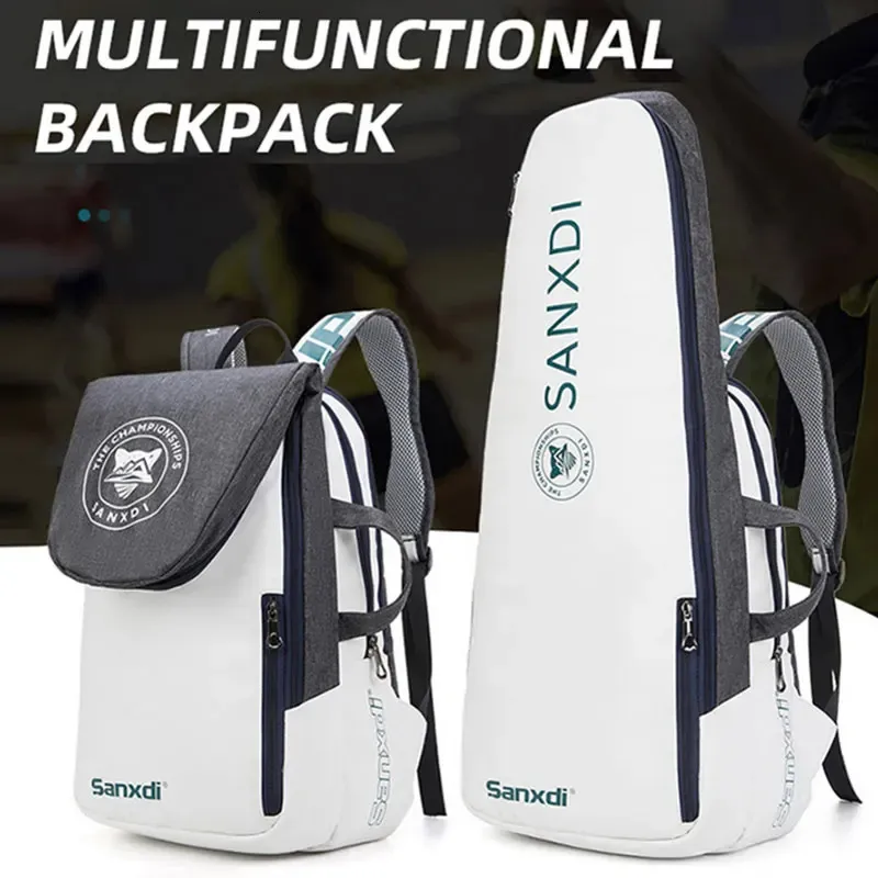 Складной рюкзак для тенниса с веслом, сумка для ракетки для сквоша, бадминтона, сумка для переноски ракетки, мужские спортивные сумки большой вместимости 240104