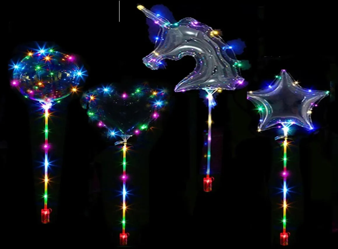 Palloncino luminoso Bobo da 20 pollici con bastoncini Forniture per feste di compleanno Palloncini LED trasparenti Forniture di compleanno leggere Decorazioni per feste di nozze9661740