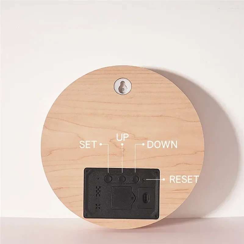 Relojes de pared Fecha de vida Reloj de alarma Reloj de tiempo Pantalla silenciosa Colgante Multifunción LED Dormitorio digital para temperatura ambiente