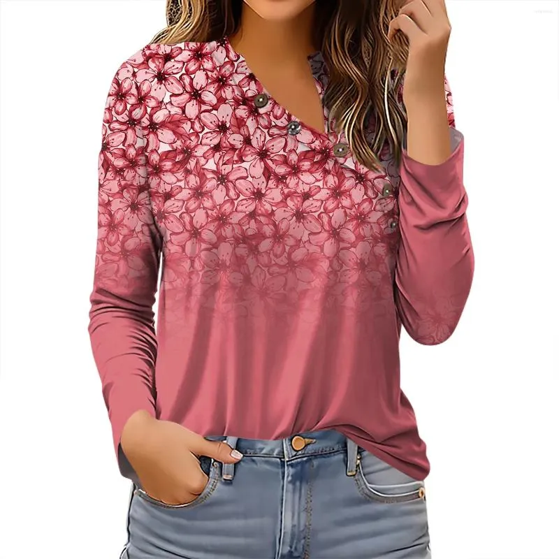 Magliette da donna Camicette T-shirt eleganti con scollo incrociato a pieghe alla moda casual con colletto a bottoni Tunica T-shirt Pullover